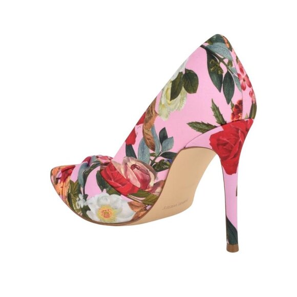 NEW Nine West Womens Faiza2 Pump Slip On Heels WNFAIZA2 Pink Floral 6M - Picture 1 of 14